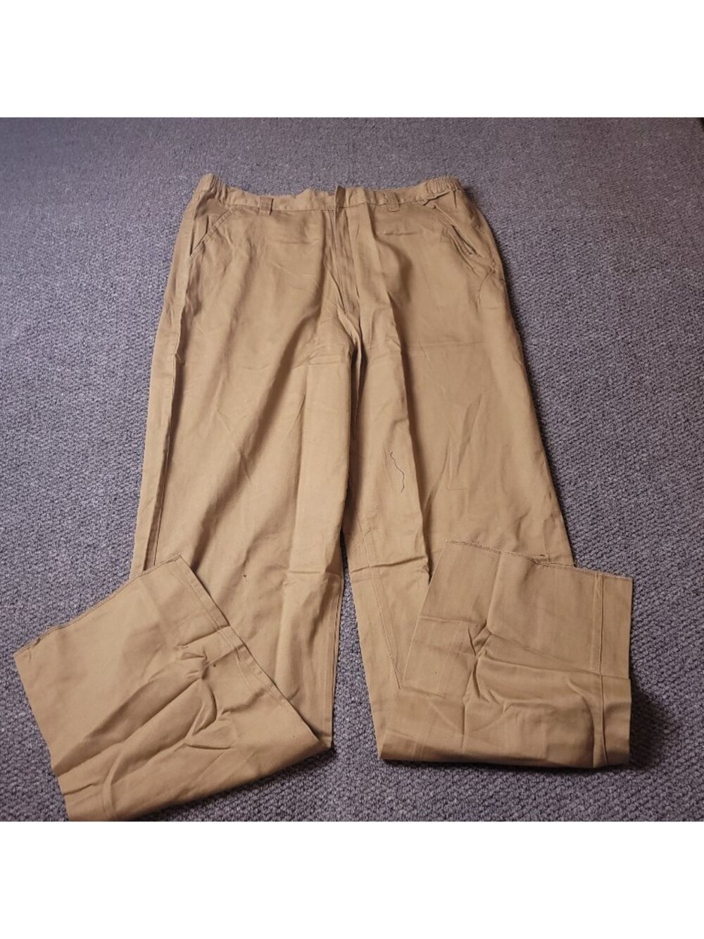 Boulder Creek Pants Mens 42 x40  Elastic Big Tall Tan Beige Khaki Chino Cotton
